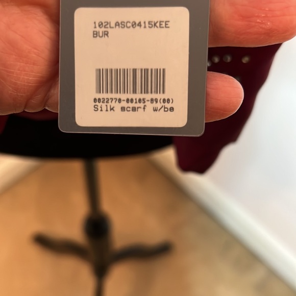 Silk scarf, maroon with Crystal accents, Hong Kong Jockey Club - Picture 6 of 7